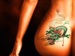 Fond écran tatouage dragon sur fesse image fond ecran 0038