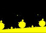 Fond ecran minimaliste boules jaunes multi tailles sur fond noir