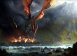 Dragon rouge attaquant les derniers survivants, image fond ecran 0006