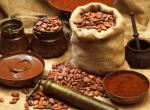 Fond ecran cuisine ensemble materiel ustensiles declinaisons chocolat cacao graines poudre fondue