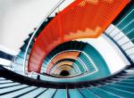 Fond écran escalier moderne effet ellipse couleurs vives moderne