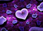 Coeur comme cellules vivantes bleu violet multiples coeur