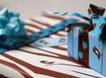 Cadeau couleurs marrons bleu papier cadeau avec oiseau fond ecran theme cadeau