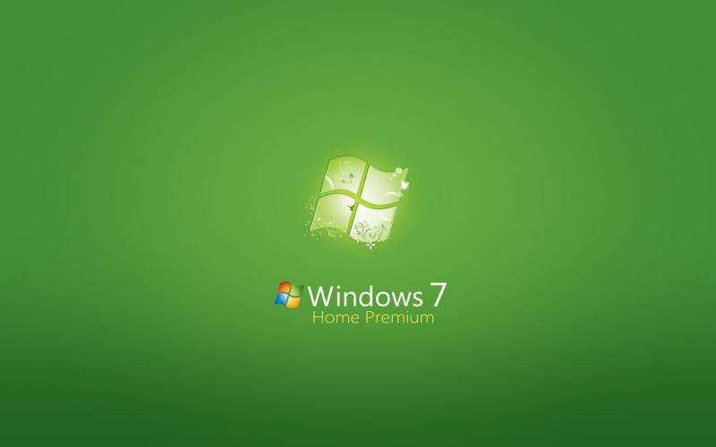 Windows seven fond ecran windows 7 version premium vert pomme