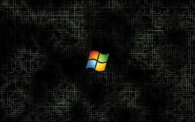 Windows seven fond ecran windows 7, sur fond réseau de tuyaux dans tous les sens