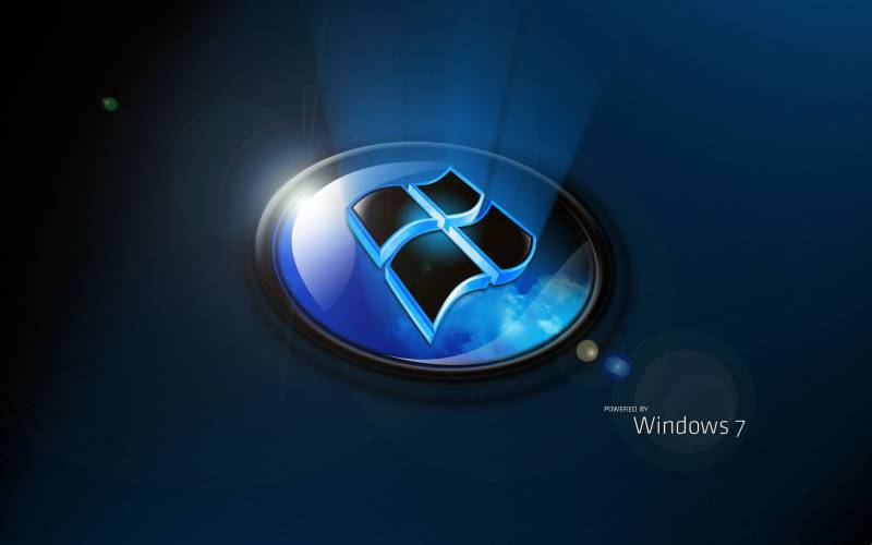 Windows seven fond ecran windows 7, logo mis en valeur dans un halo de lumière
