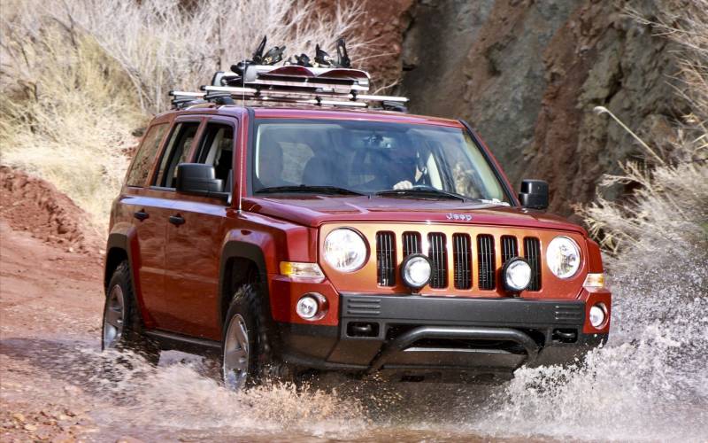 Fond ecran jeep chemin boueux difficile flaque eclabousse objectif desert image couleurs dominante rouge rouille
