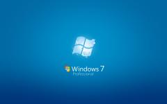 Windows seven fond ecran windows 7 version professionnelle tons bleu azur, bleu ciel