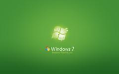 Windows seven fond ecran windows 7 version premium vert pomme