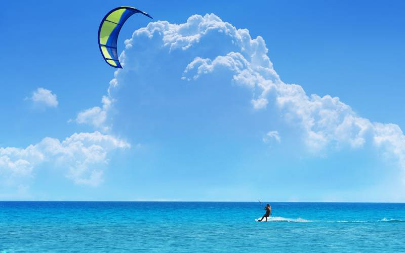 fond ecran kitesurf loisir jolie couleur mer homme prend son pied