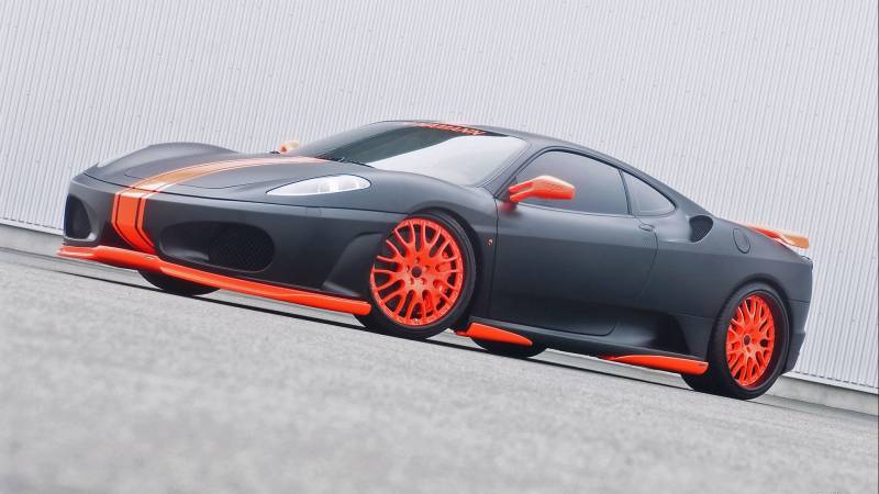 ferrari stylee noir anthracite orange kabo voiture tuning
