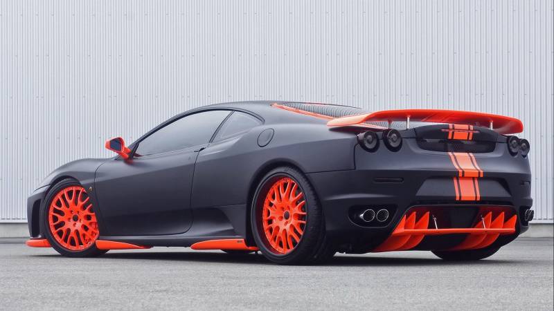 ferrari anthracite orange tuning arriere gente orange aileron orange