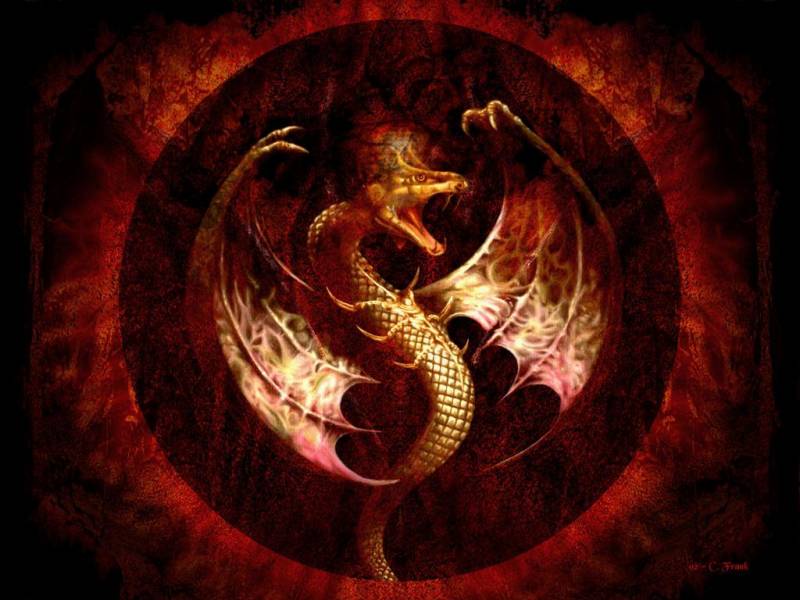 Dragon image fond ecran couleurs rouge vif