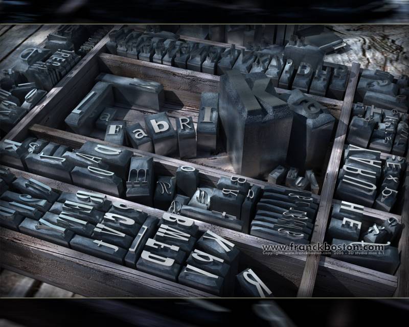 image 3d caracteres d imprimerie mobiles